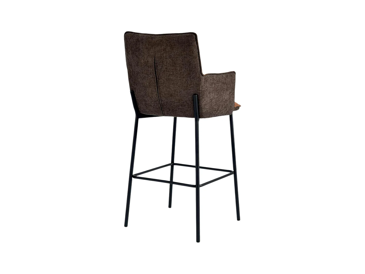 Tabouret bar bi-matière marron avec dossier (lot de 2) KERALA