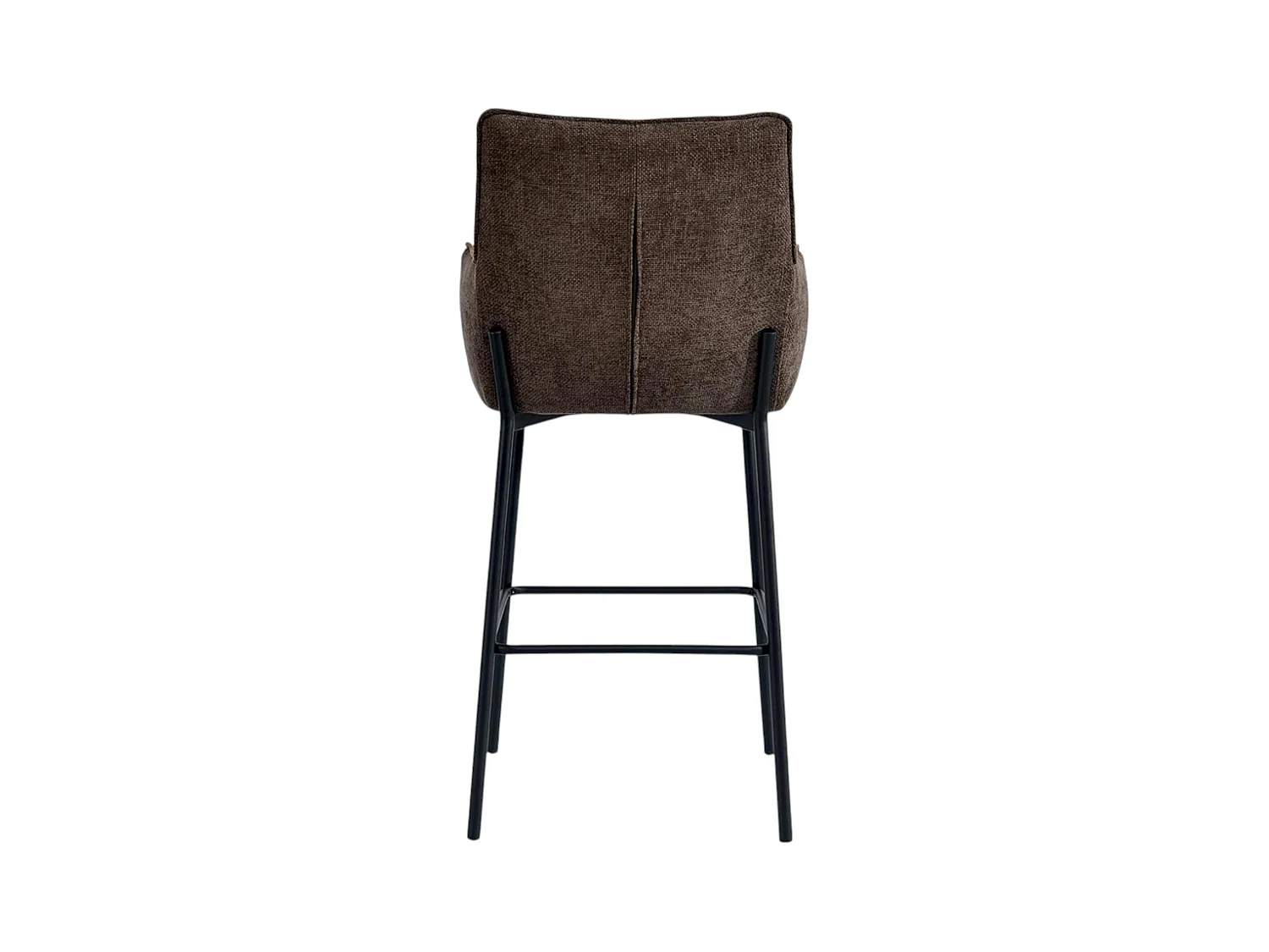 Tabouret bar bi-matière marron avec dossier (lot de 2) KERALA
