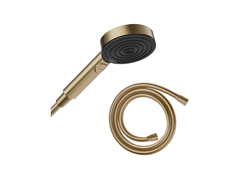 Pommeau de douche HANSGROHE Pulsify Select EcoSmart 105 3 jets relaxation + Flexible 160 cm Isiflex Bronze brossé