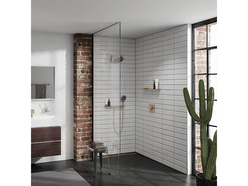 Pommeau de douche HANSGROHE Pulsify Select EcoSmart 105 3 jets relaxation + Flexible 160 cm Isiflex Bronze brossé