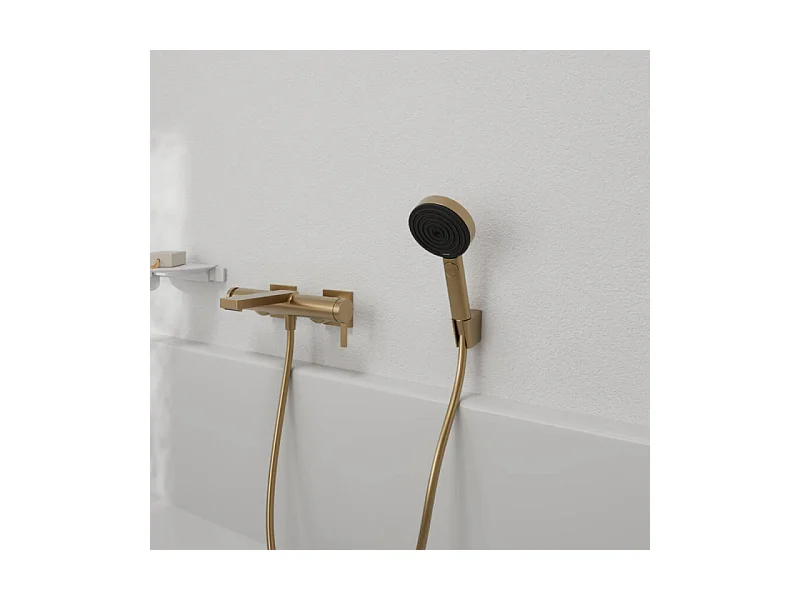 Pommeau de douche HANSGROHE Pulsify Select EcoSmart 105 3 jets relaxation + Flexible 125 cm Designflex Bronze brossé