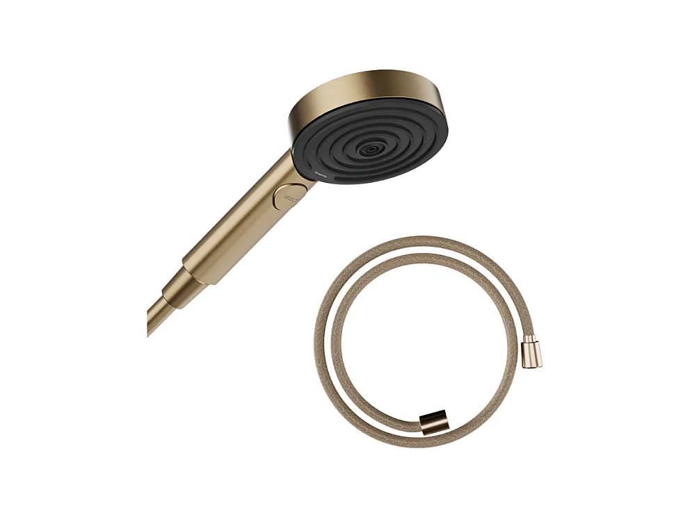 Pommeau de douche HANSGROHE Pulsify Select EcoSmart 105 3 jets relaxation + Flexible 125 cm Designflex Bronze brossé