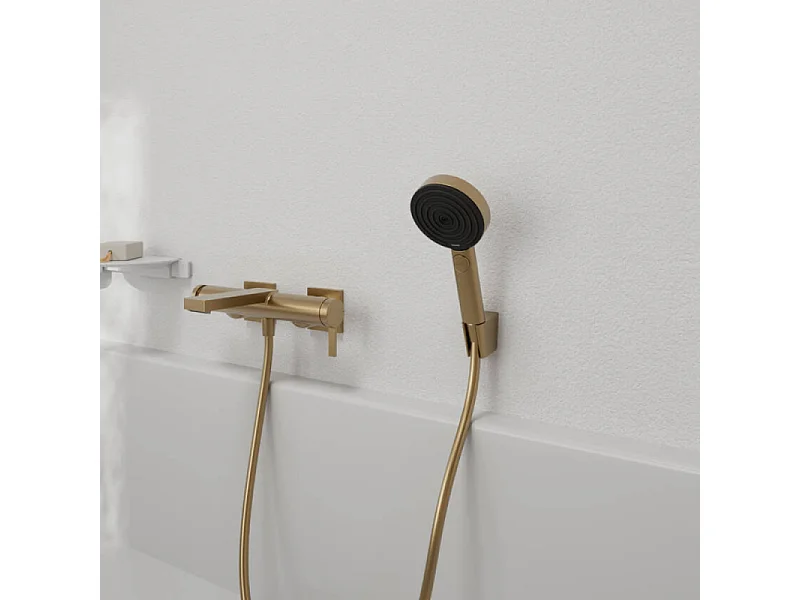 Pommeau de douche HANSGROHE Pulsify Select EcoSmart 105 3 jets relaxation + Flexible 125 cm Designflex Bronze brossé