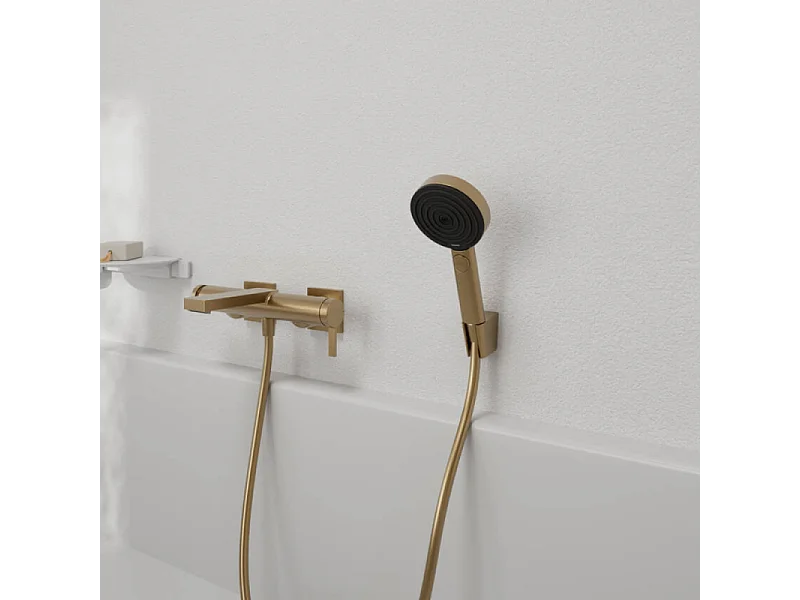 Pommeau de douche HANSGROHE Pulsify Select EcoSmart 105 3 jets relaxation + Flexible 125 cm Designflex Bronze brossé