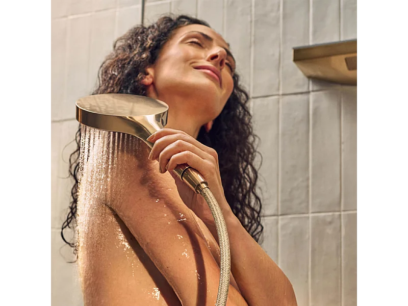 Pommeau de douche HANSGROHE Pulsify Select EcoSmart 105 3 jets relaxation + Flexible 125 cm Designflex Bronze brossé