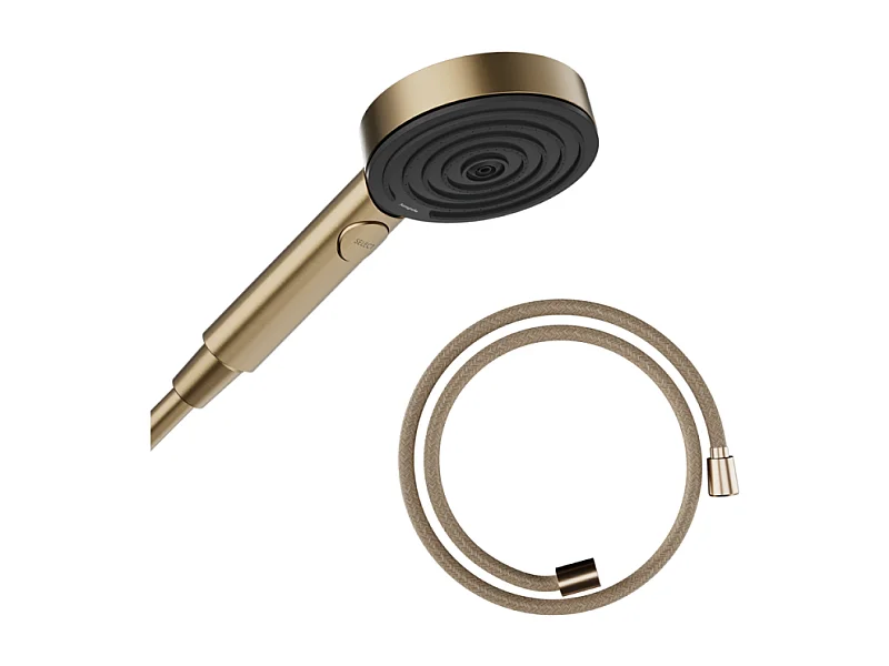 Pommeau de douche HANSGROHE Pulsify Select EcoSmart 105 3 jets relaxation + Flexible 125 cm Designflex Bronze brossé