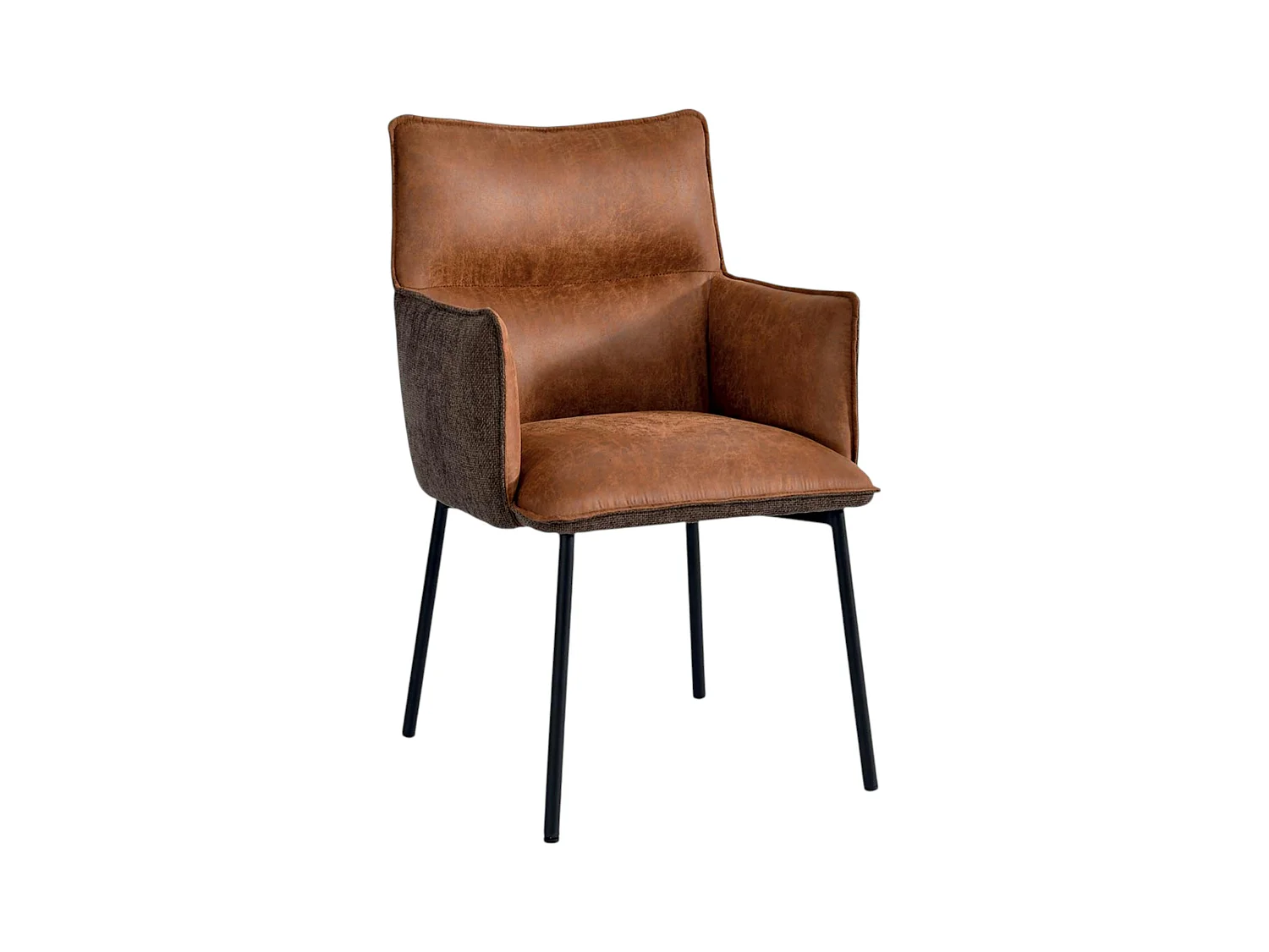 Chaise de salle à manger bi-matière marron (lot de 2) KERALA