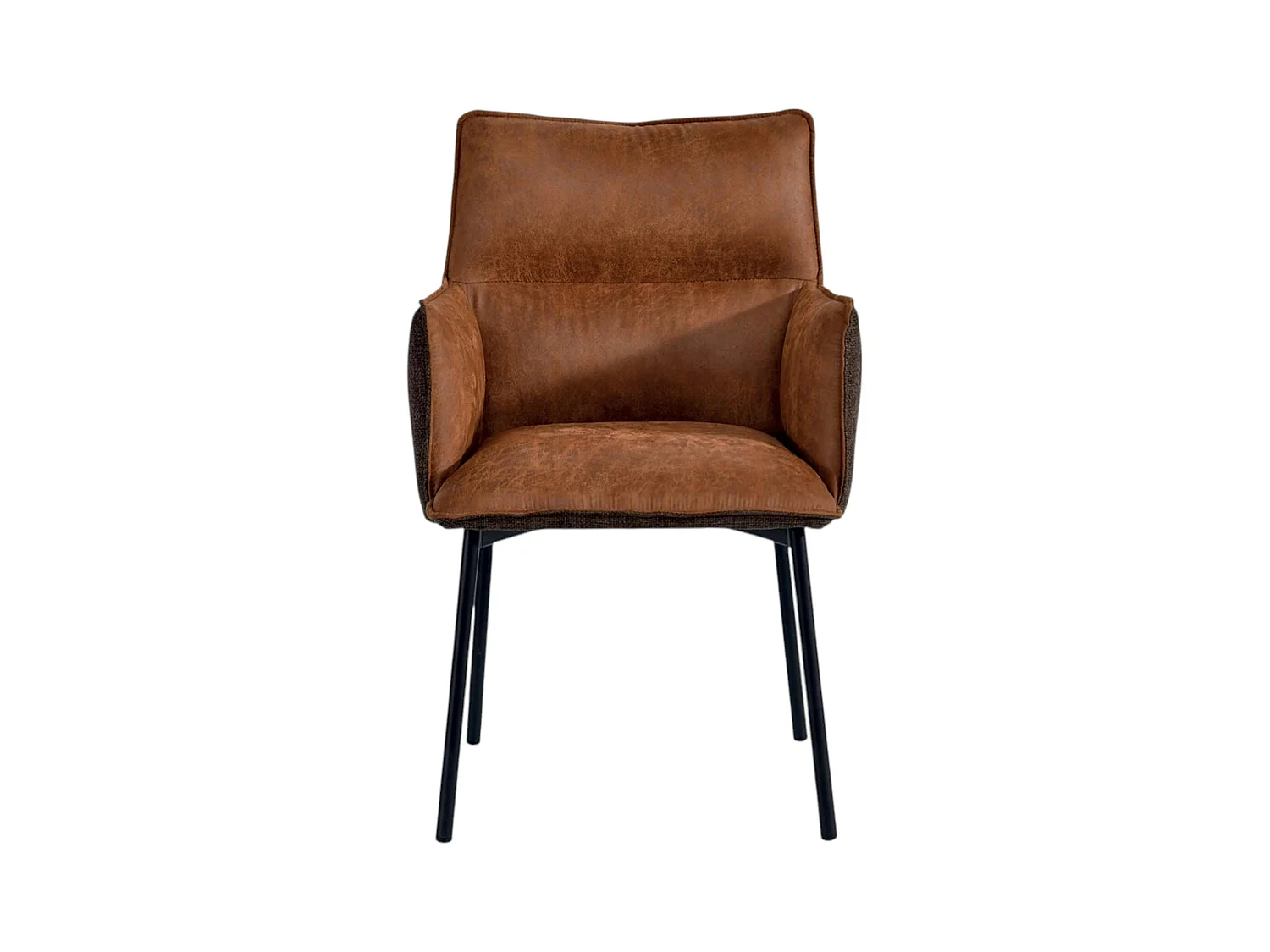 Chaise de salle à manger bi-matière marron (lot de 2) KERALA