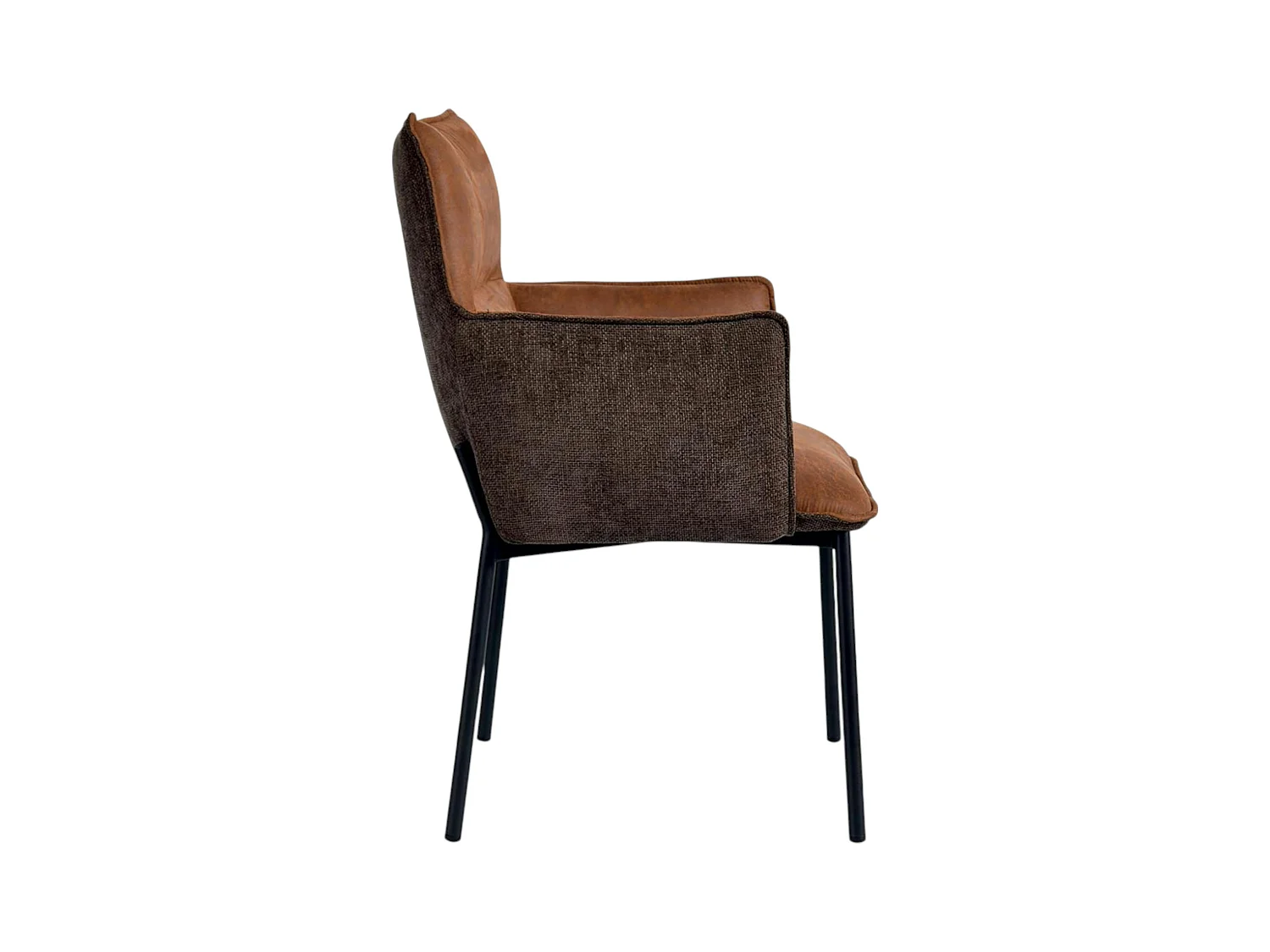 Chaise de salle à manger bi-matière marron (lot de 2) KERALA