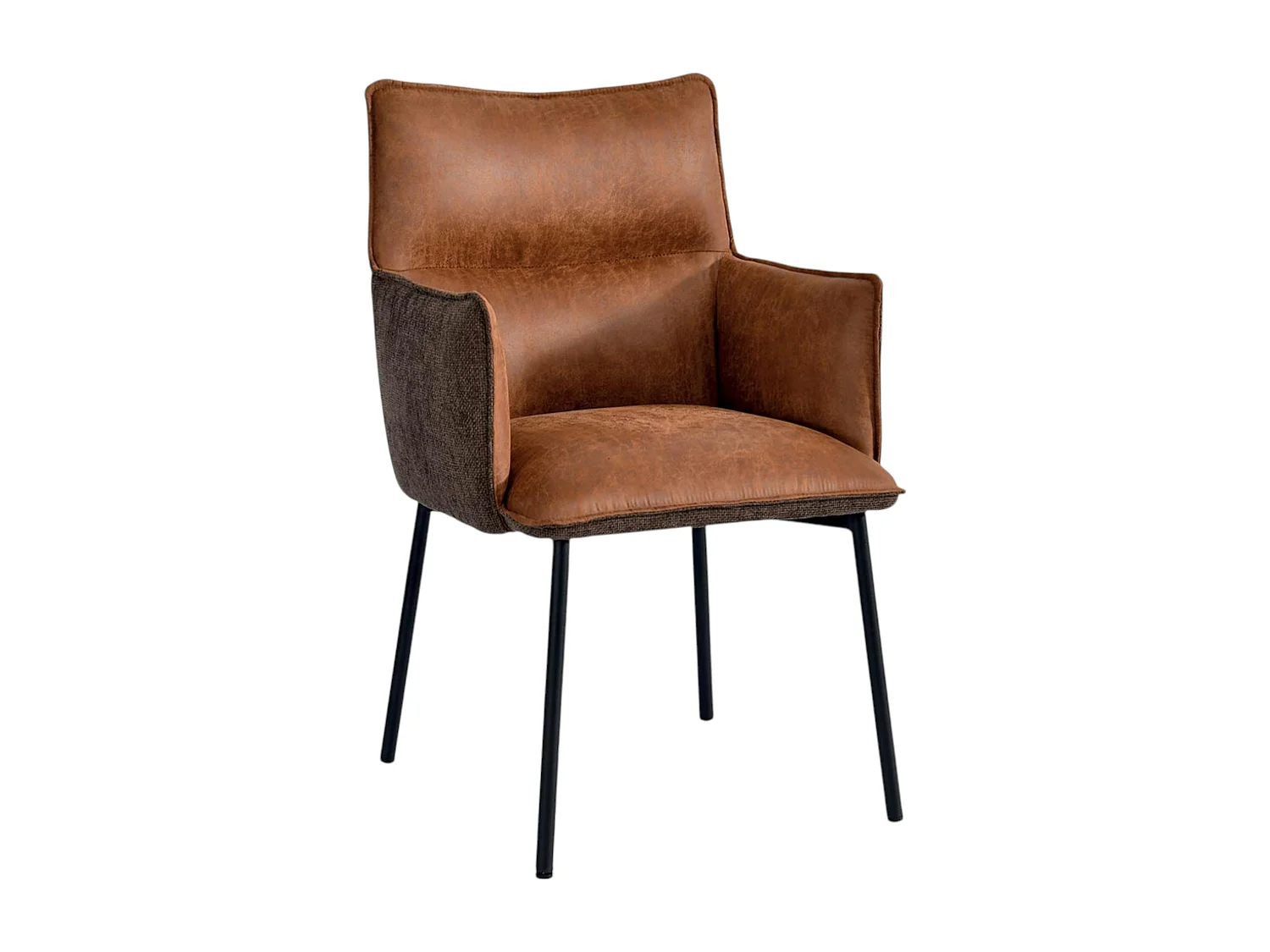 Chaise de salle à manger bi-matière marron (lot de 2) KERALA