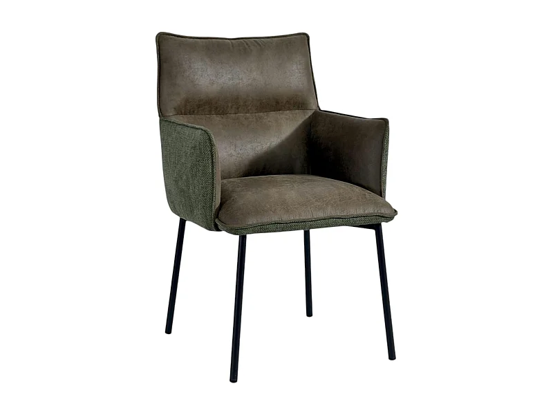 Chaise de salle à manger bi-matière verte (lot de 2) KERALA