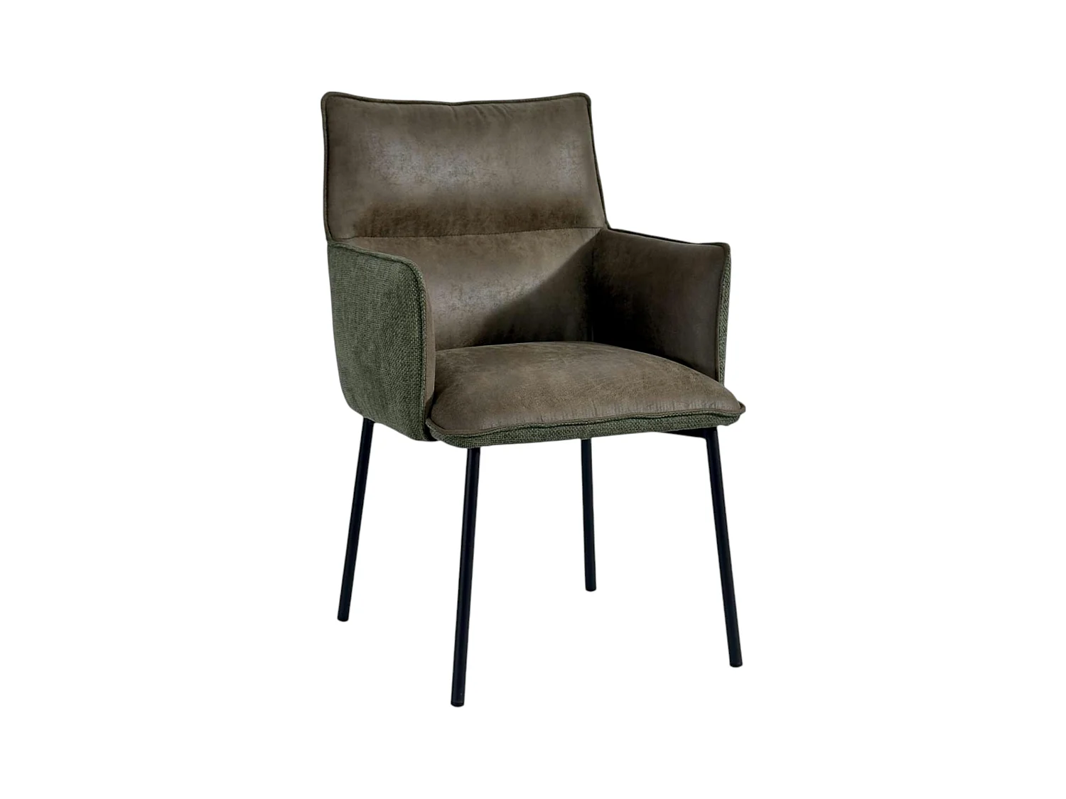 Chaise de salle à manger bi-matière verte (lot de 2) KERALA