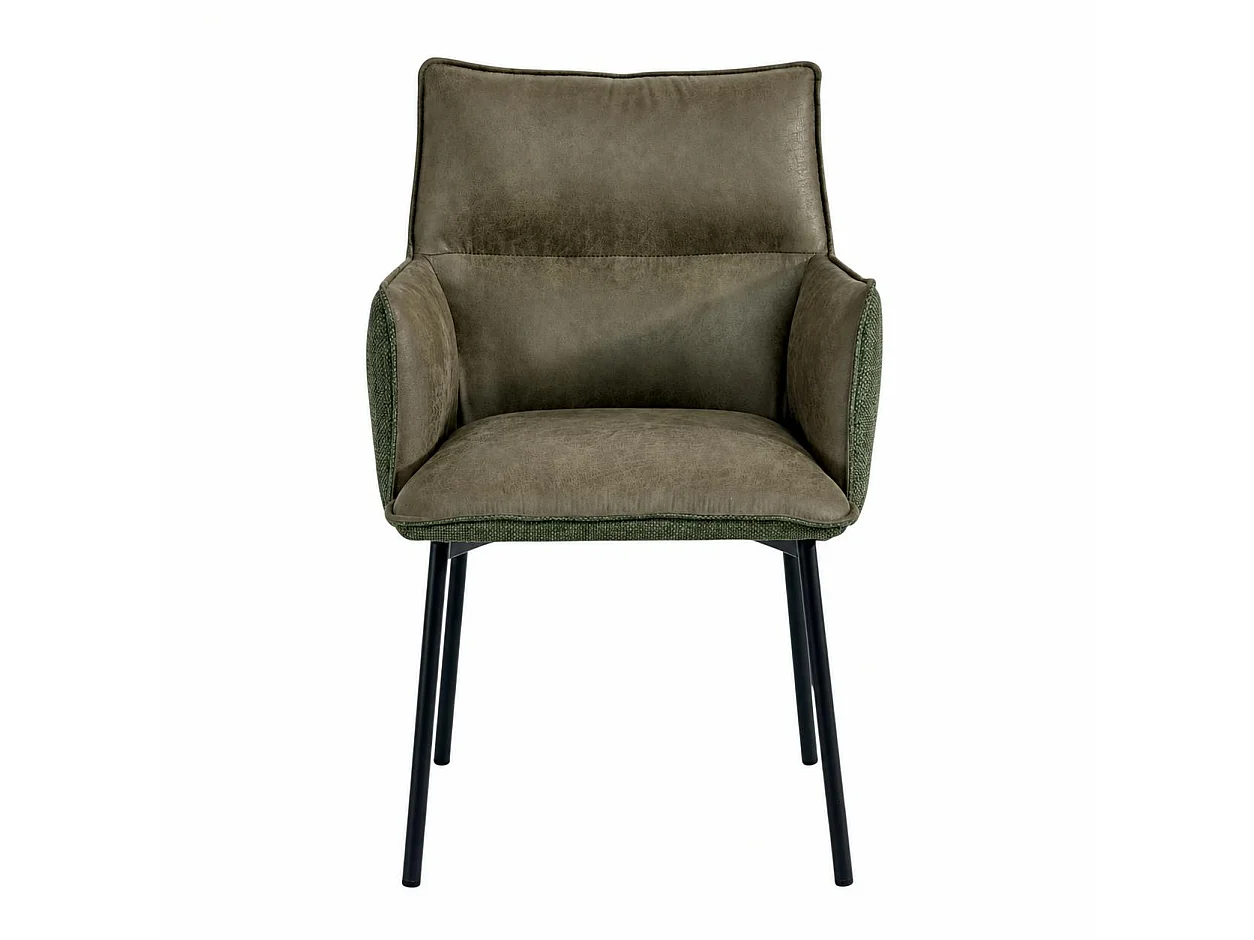 Chaise de salle à manger bi-matière verte (lot de 2) KERALA