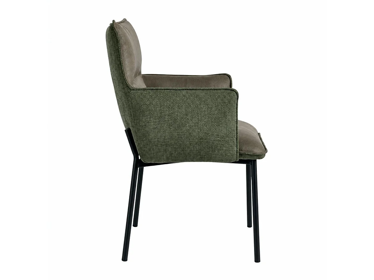 Chaise de salle à manger bi-matière verte (lot de 2) KERALA