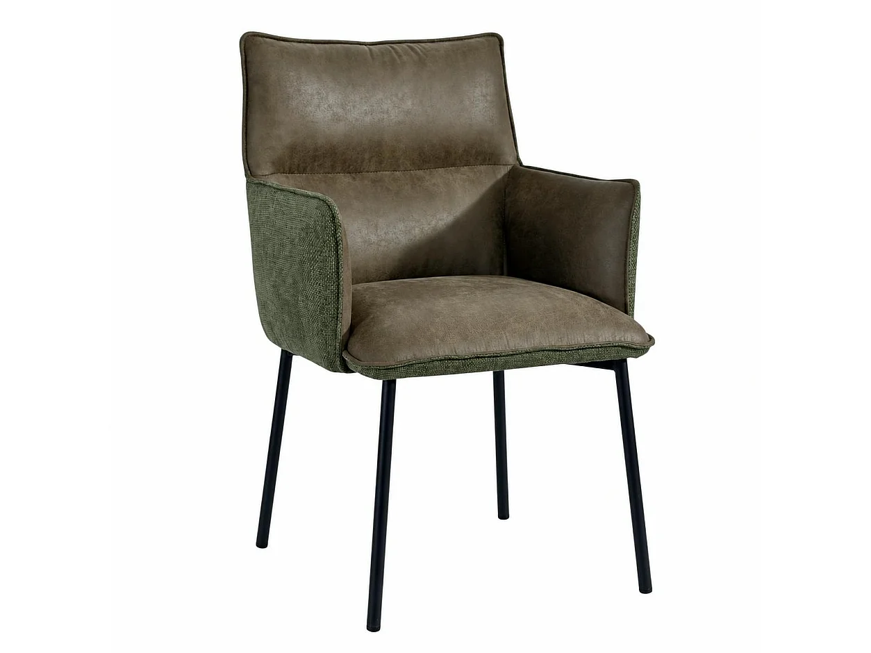 Chaise de salle à manger bi-matière verte (lot de 2) KERALA