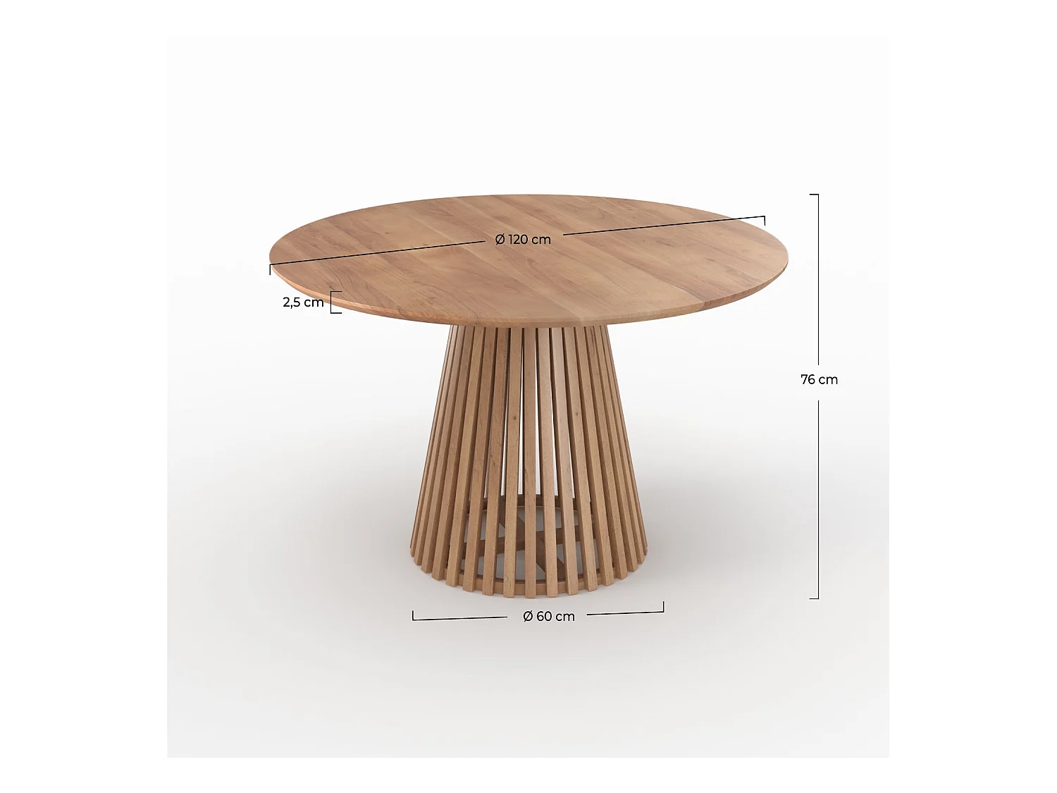 Table ronde en bois d'acacia 4 personnes - Képès