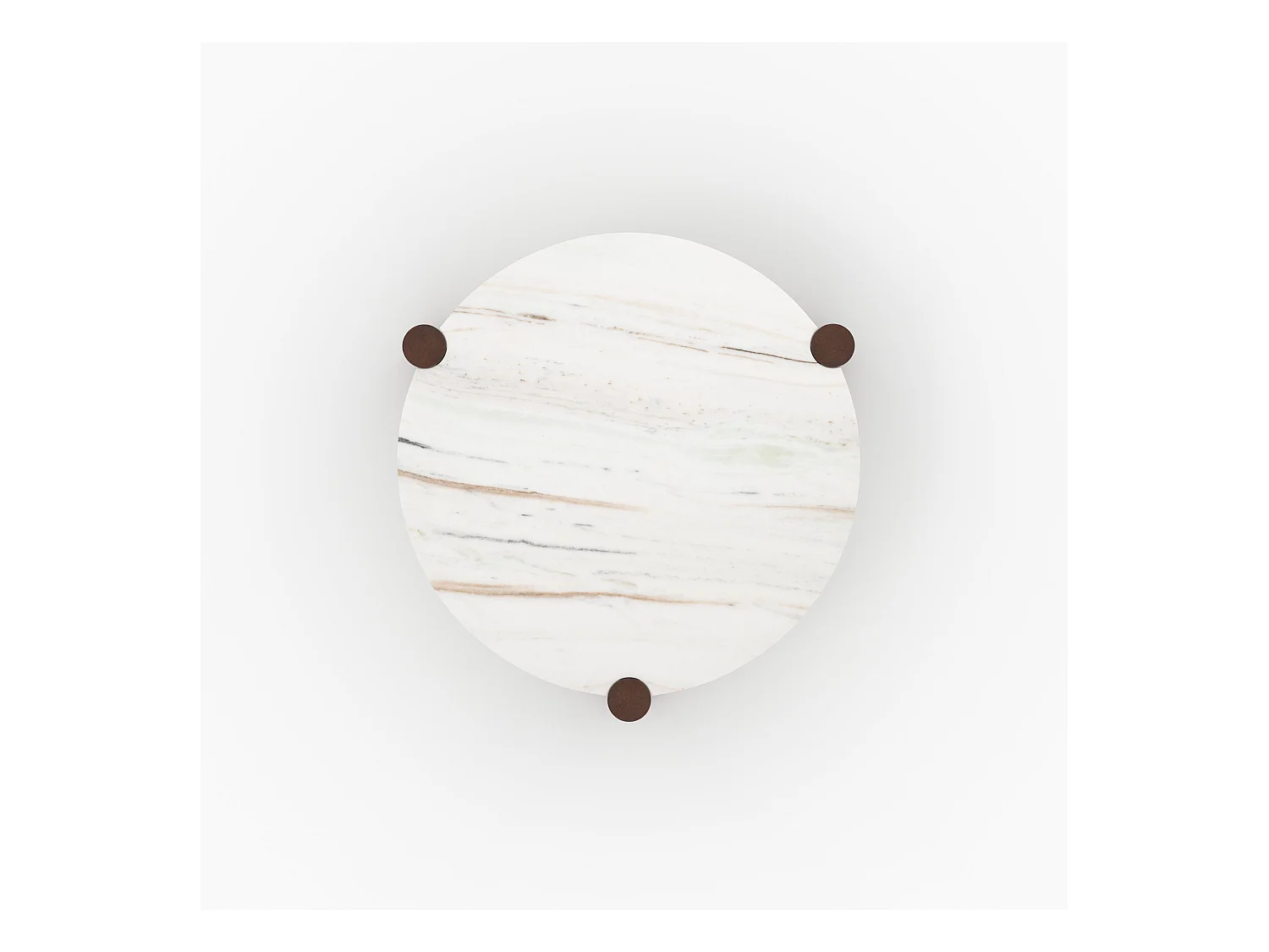 Tavolino rotondo in marmo e legno di mango D86 cm - Pauline