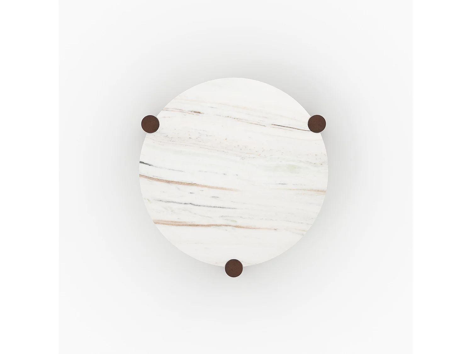 Tavolino rotondo in marmo e legno di mango D86 cm - Pauline