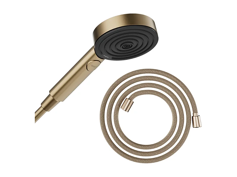 Pommeau de douche HANSGROHE Pulsify Select EcoSmart 105 3 jets relaxation + Flexible 200 cm Designflex Bronze brossé