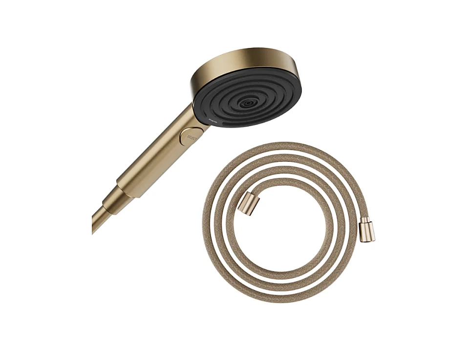 Pommeau de douche HANSGROHE Pulsify Select EcoSmart 105 3 jets relaxation + Flexible 200 cm Designflex Bronze brossé
