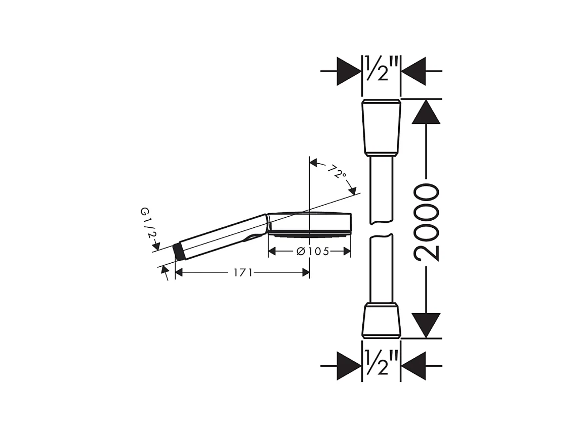 Pommeau de douche HANSGROHE Pulsify Select EcoSmart 105 3 jets relaxation + Flexible 200 cm Designflex Bronze brossé