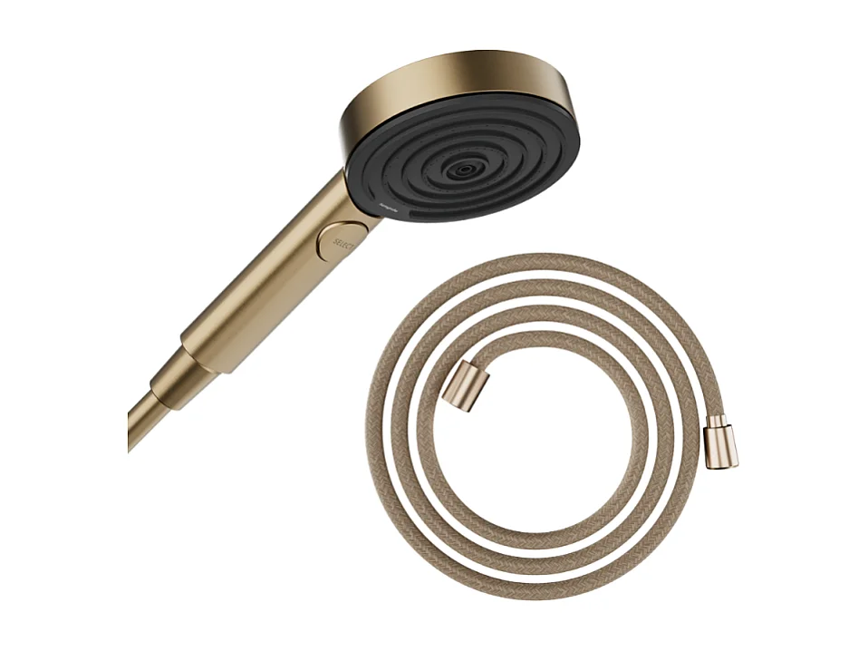 Pommeau de douche HANSGROHE Pulsify Select EcoSmart 105 3 jets relaxation + Flexible 200 cm Designflex Bronze brossé