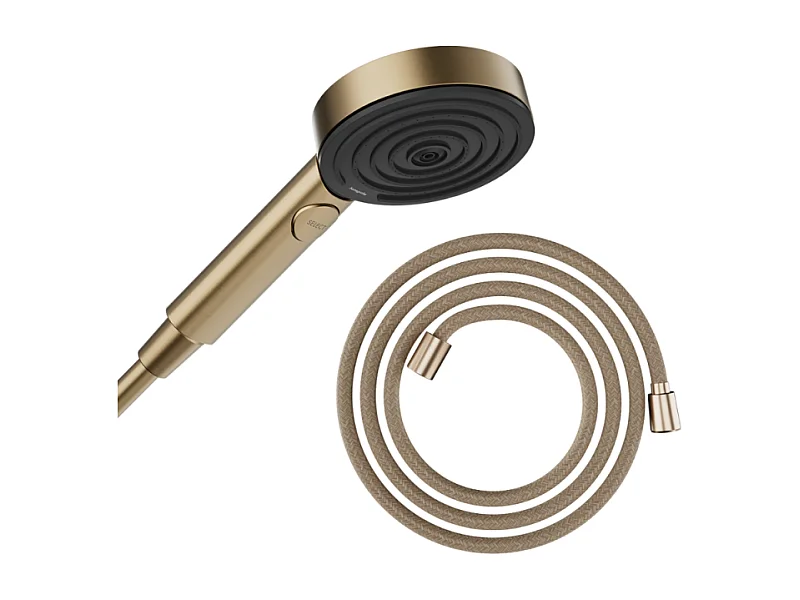 Pommeau de douche HANSGROHE Pulsify Select EcoSmart 105 3 jets relaxation + Flexible 200 cm Designflex Bronze brossé