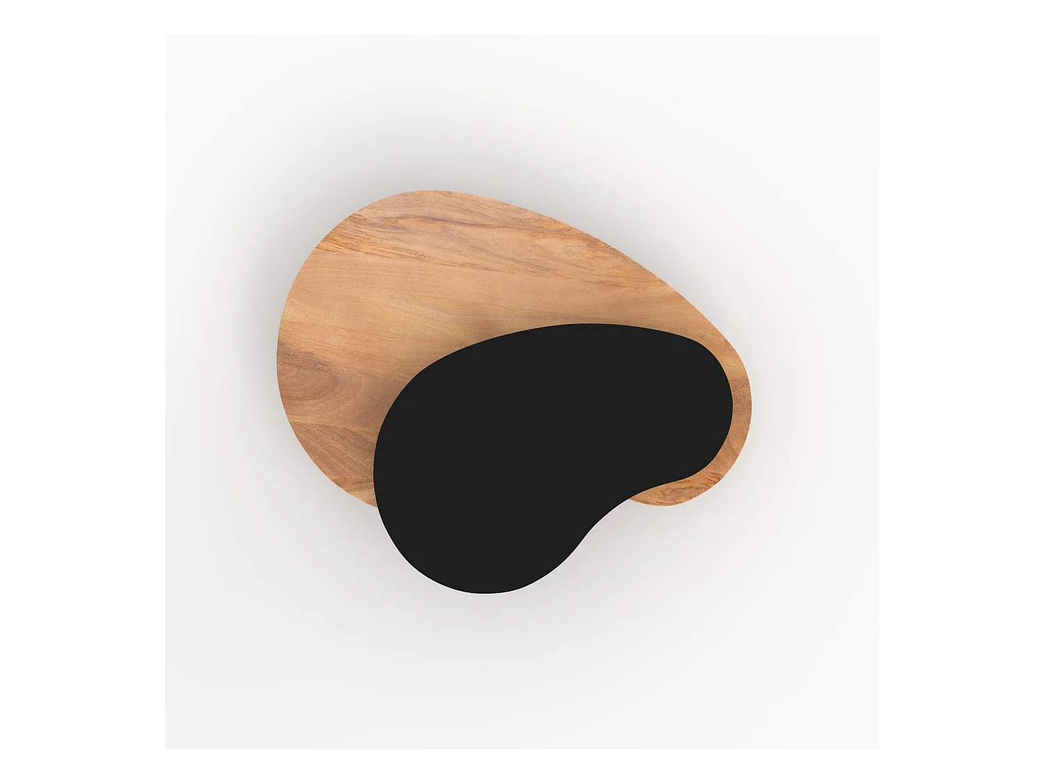 Tables gigognes en bois et metal noir (lot de 2) - Moji