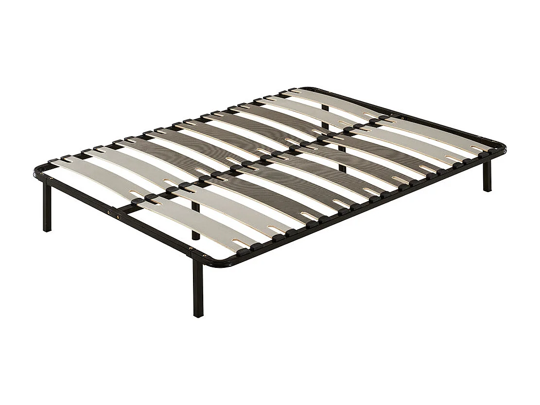 Set met springverenmatras + lattenbodem met brede latten 140 x 190 cm, dikte van de matras 22 cm