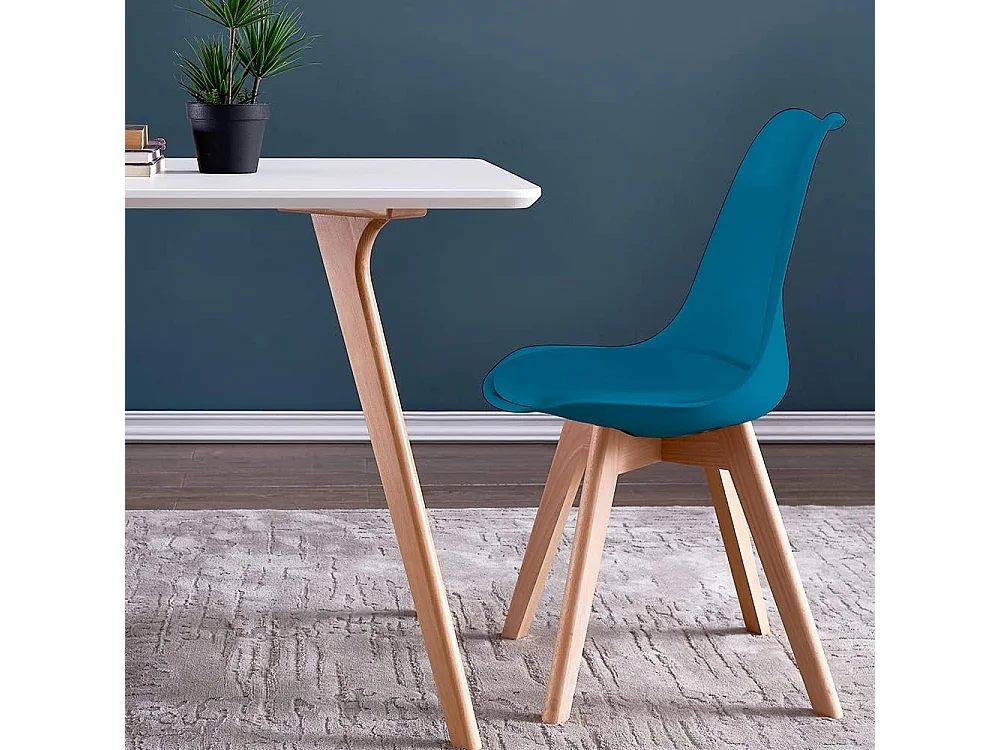 Chaises de Salle à Manger scandinave, Chaise de Bureau rétro, Bleu, Lot de 6