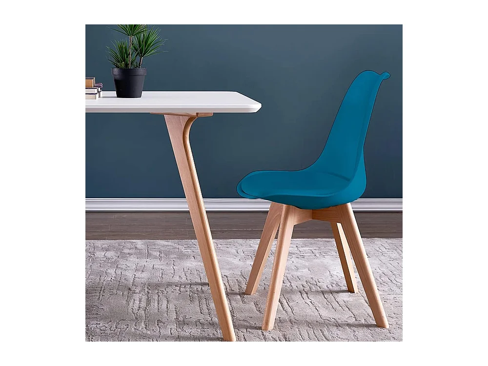 Chaises de Salle à Manger scandinave, Chaise de Bureau rétro, Bleu, Lot de 6