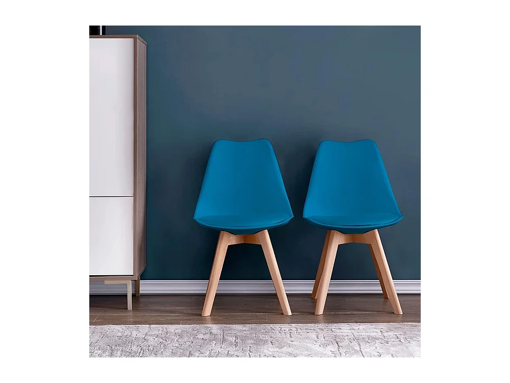 Chaises de Salle à Manger scandinave, Chaise de Bureau rétro, Bleu, Lot de 6