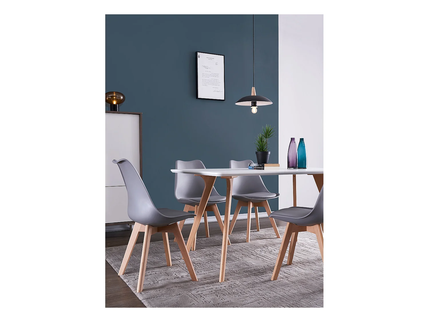 Chaises de Salle à Manger scandinave, Chaise de Bureau rétro, Gris, Lot de 6