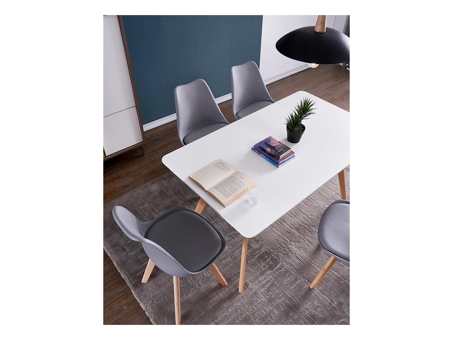 Chaises de Salle à Manger scandinave, Chaise de Bureau rétro, Gris, Lot de 6