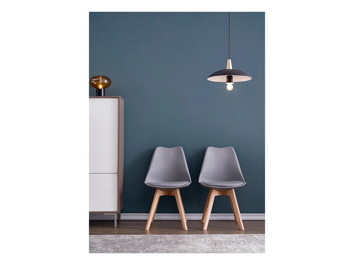 Chaises de Salle à Manger scandinave, Chaise de Bureau rétro, Gris, Lot de 6