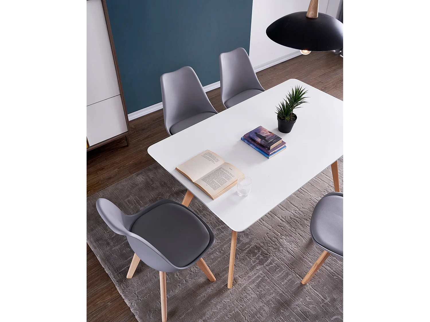 Chaises de Salle à Manger scandinave, Chaise de Bureau rétro, Gris, Lot de 6