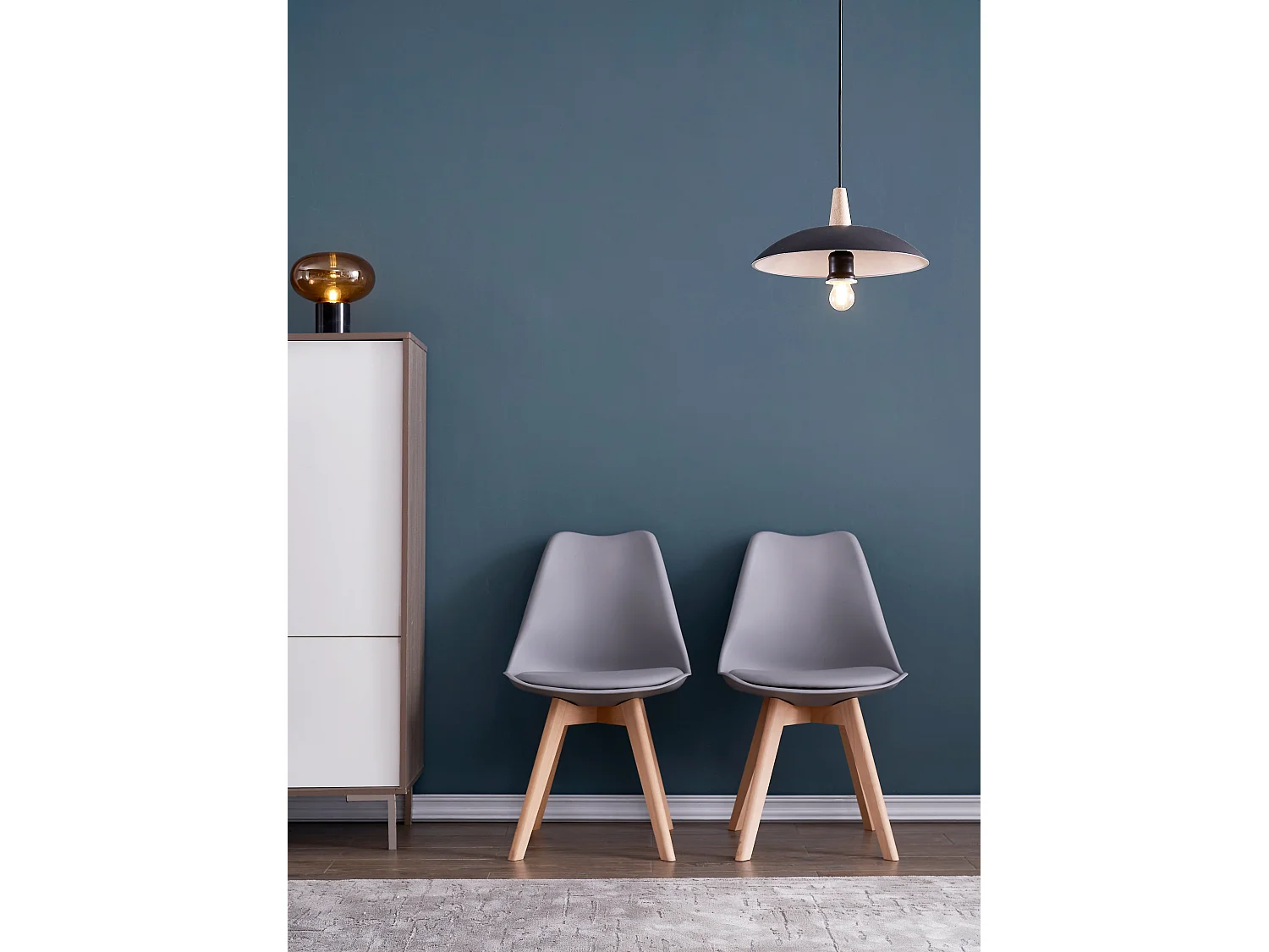 Chaises de Salle à Manger scandinave, Chaise de Bureau rétro, Gris, Lot de 6