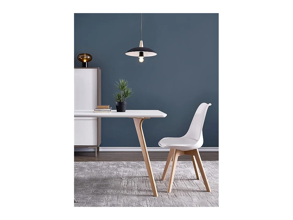 Chaises de Salle à Manger scandinave, Chaise de Bureau rétro, Blanc, Lot de 6