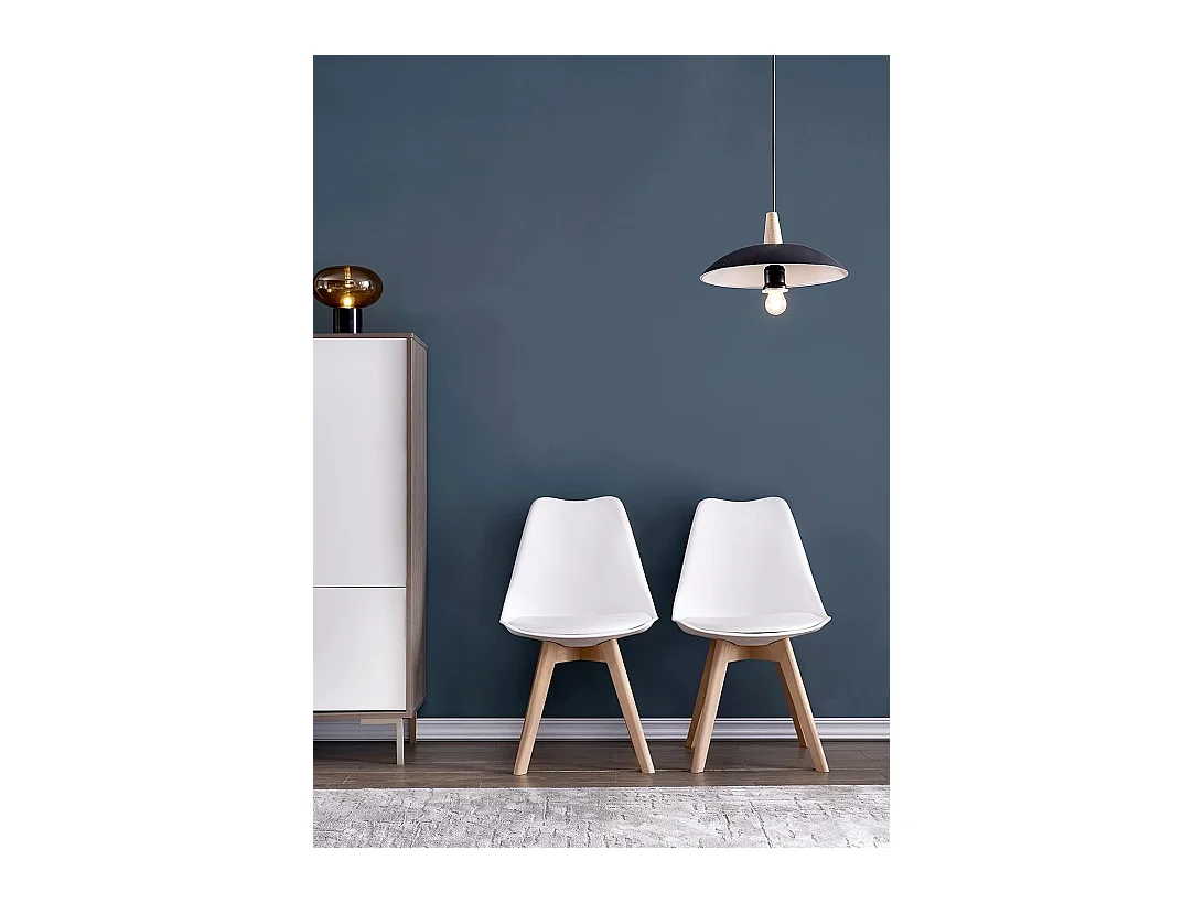 Chaises de Salle à Manger scandinave, Chaise de Bureau rétro, Blanc, Lot de 6