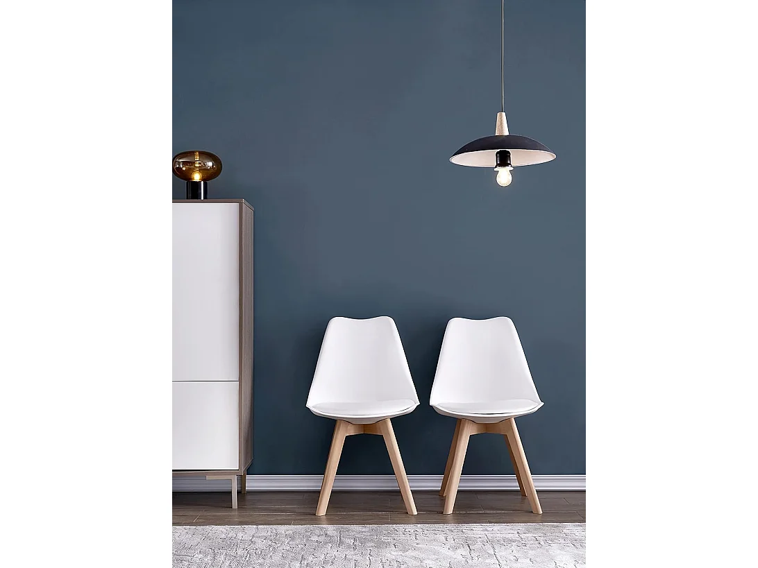 Scandinavische eetkamerstoelen, retro bureaustoel, wit, set van 6