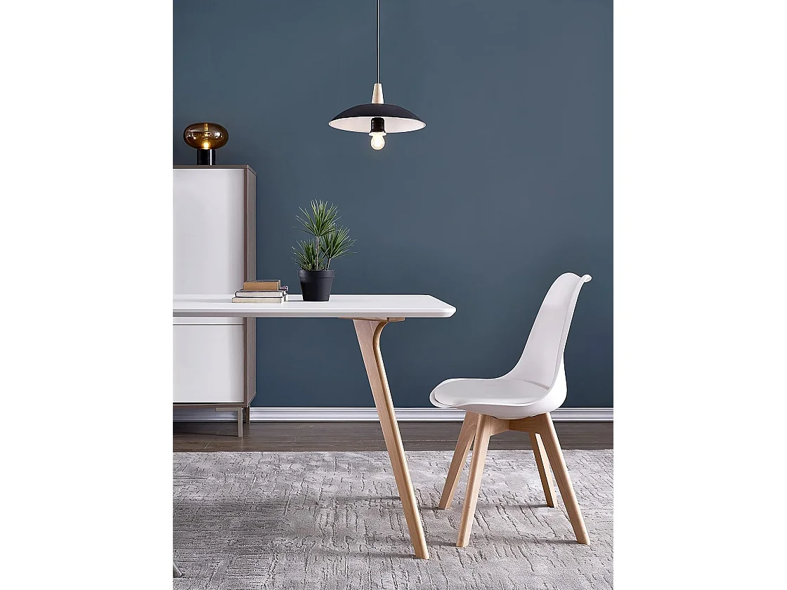 Scandinavische eetkamerstoelen, retro bureaustoel, wit, set van 6