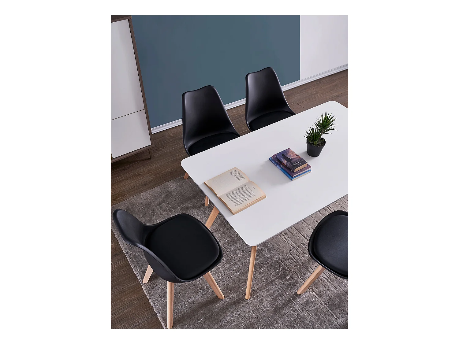 Chaises de Salle à Manger scandinave, Chaise de Bureau rétro, Noir, Lot de 6