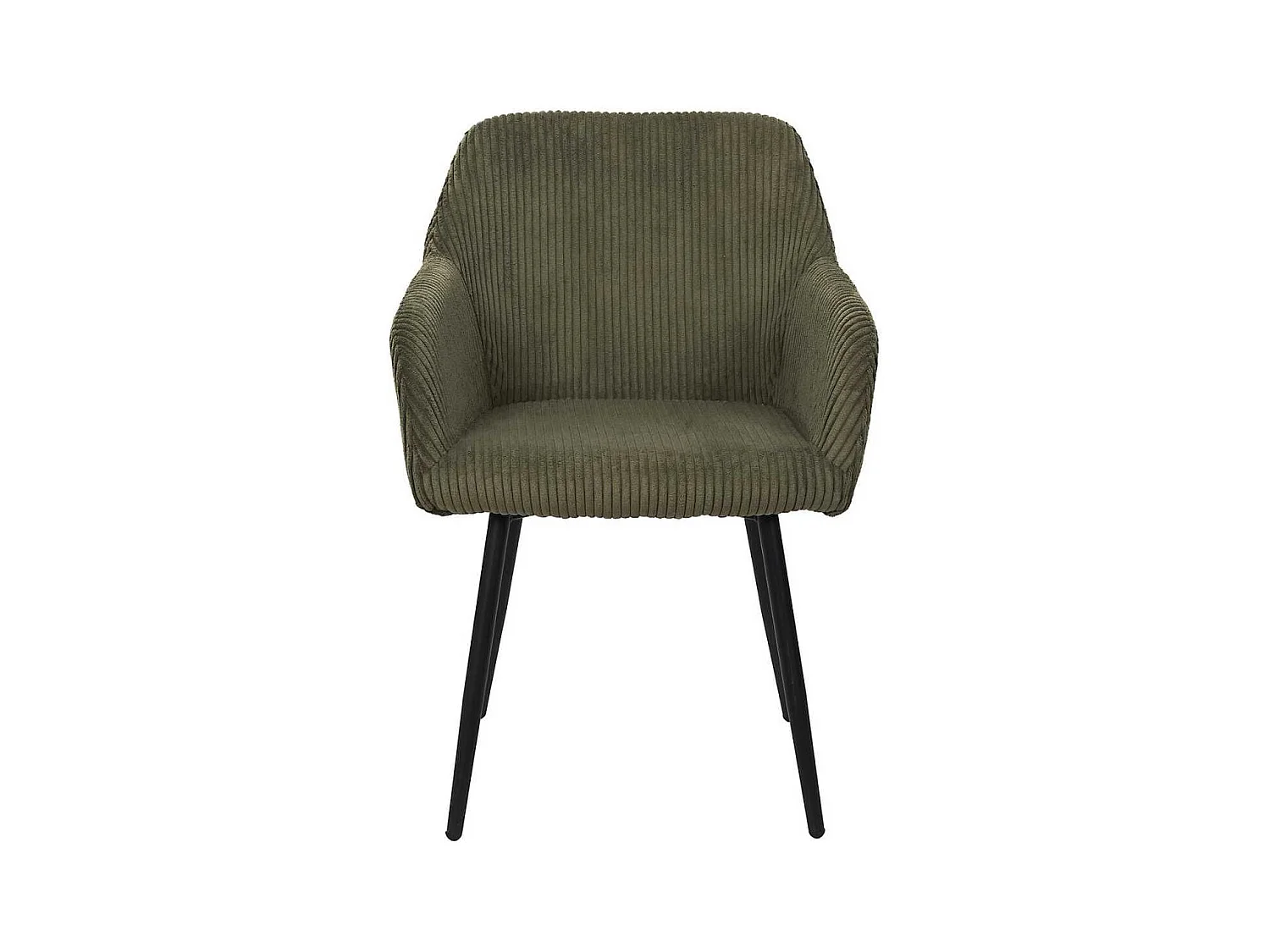 Lot de 2 fauteuils de table en velours côtelé coloris vert - AMORY