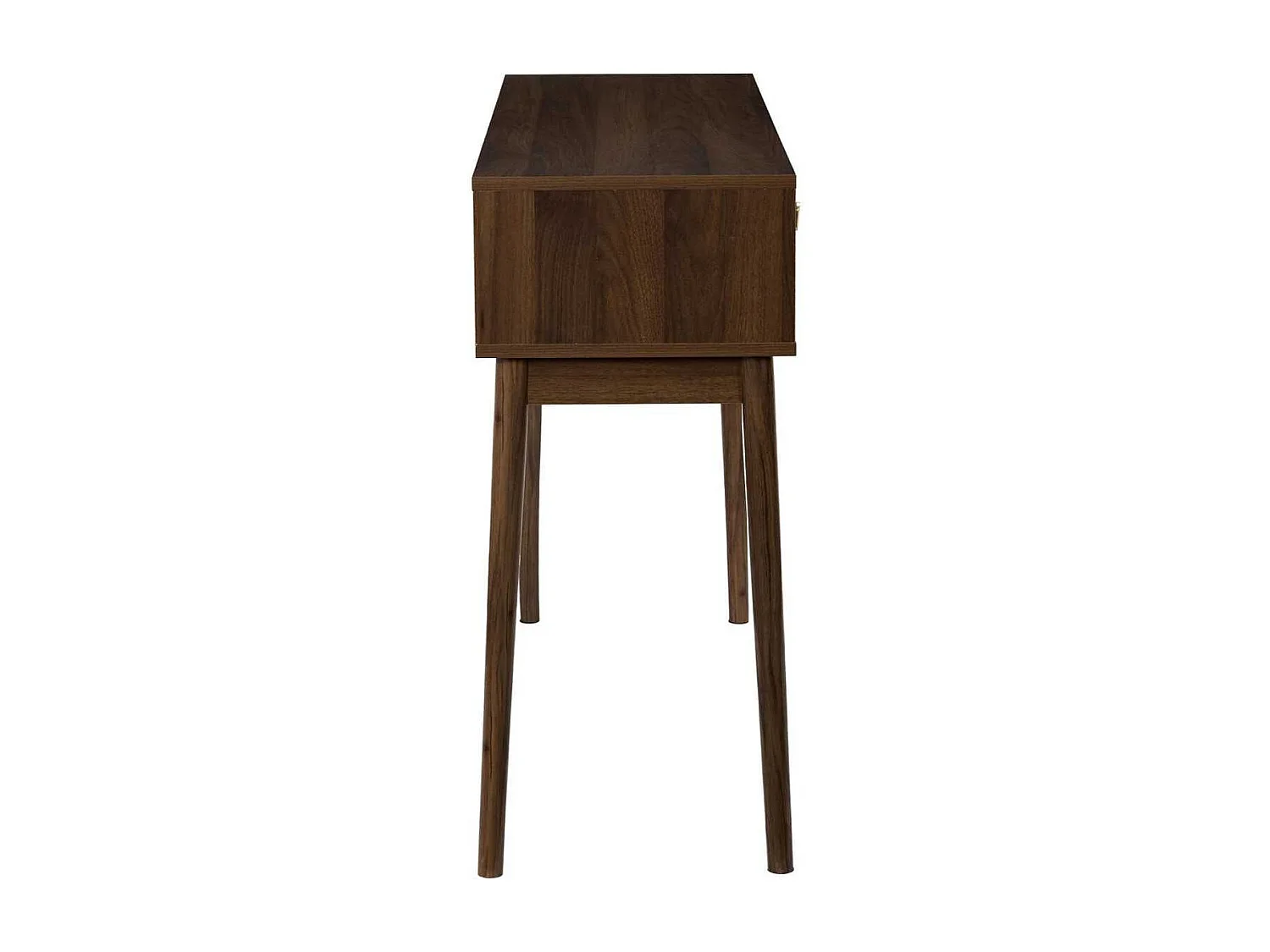 Console 2 tiroirs en bois et MDF pieds en pin teinté chêne foncé - COLETTE