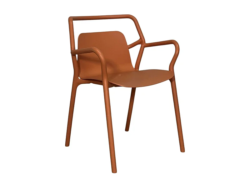 Chaise de jardin design orange, empilable (lot de 2) PINETO