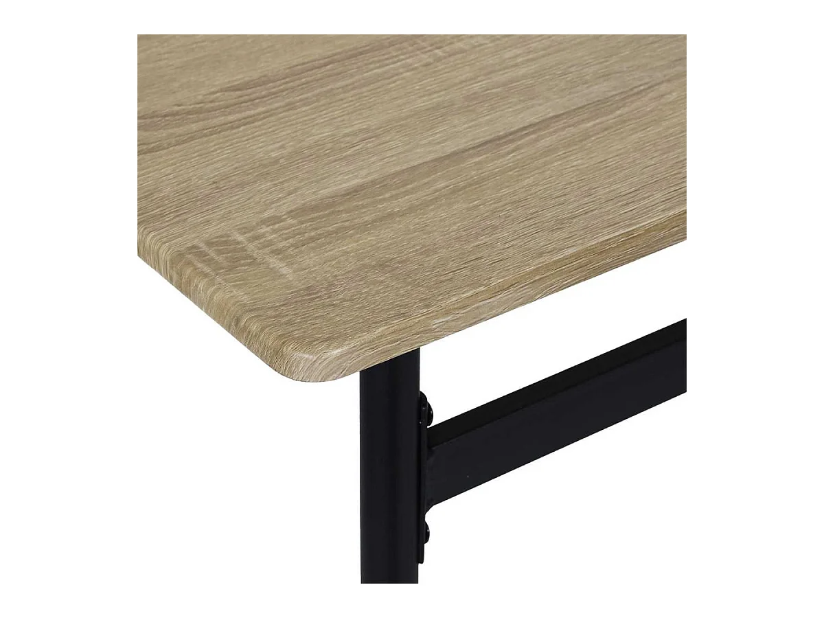 Table repas structure métallique plateau aspect bois - DARA