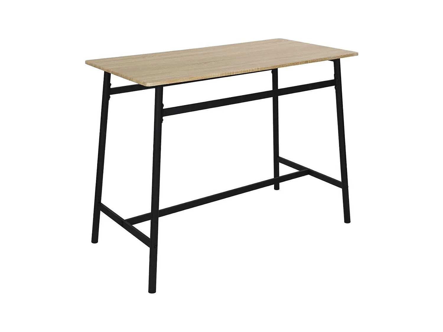 DARA - Table mange-debout structure métallique plateau aspect bois