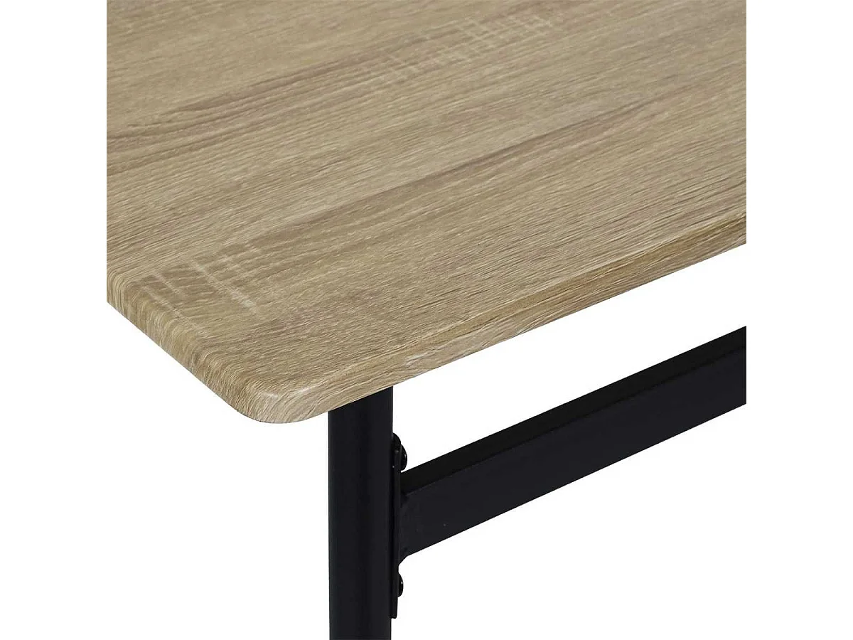 Table mange-debout structure métallique plateau aspect bois - DARA