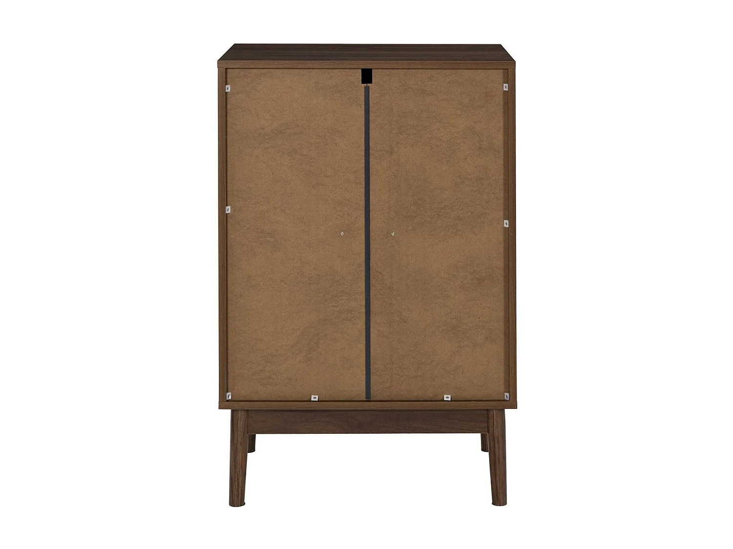 Commode 4 tiroirs en bois et MDF pieds en pin teinté chêne foncé - COLETTE