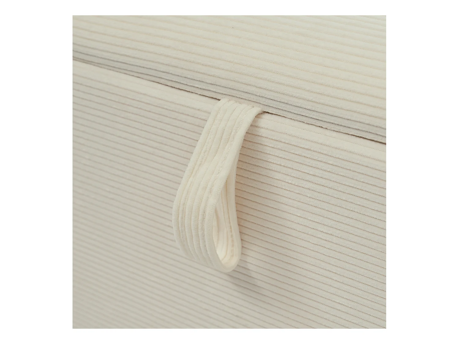 Banc coffre rembourré 175x38x46cm - velours côtelé - Beige